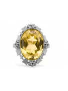 Ring Yellow Peridot Sterling silver 925 Vintage craft vrc043s